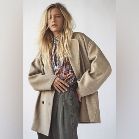 FREE PEOPLE LARGE HANNAH SUPER SOFT BLAZER OREGANO - Picture 1 of 4